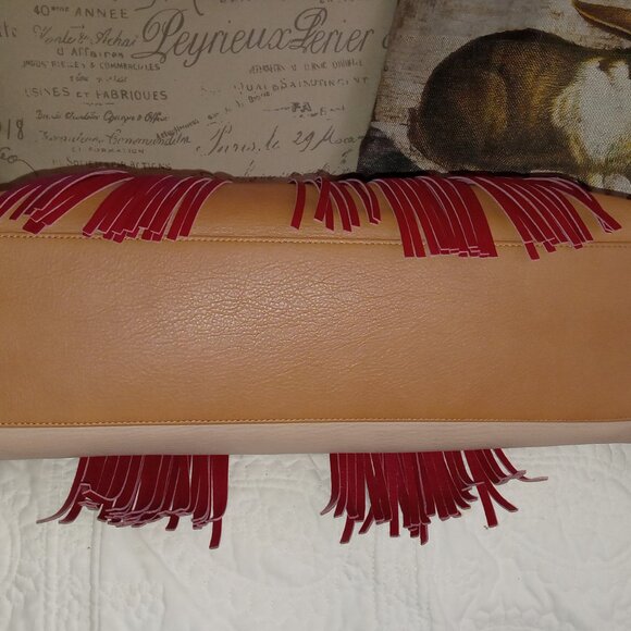 Sara Battaglia Theresa Large Italian Leather Tri Color Tote - Picture 5 of 10